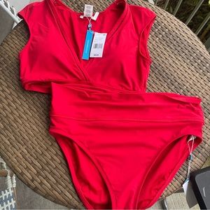 Red Two Piece Bathing Suit